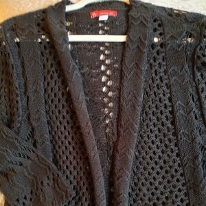 BNNU Dressbarn Navy Openwork Cardigan
